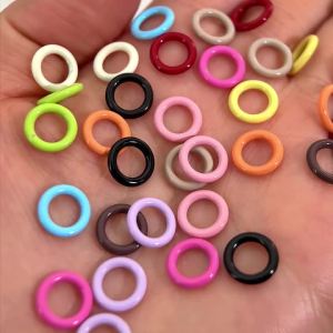 50pcs Color Enamel Alloy Jump Ring Closed Ring Metal Connector for DIY Phone Chain Keychain Pendant Jewelry Making Accessories