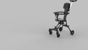 Xe đẩy cho bé Xe đẩy gấp gọn xoay 2 chiều có đệm và mái đủ phụ kiện đi chơi đi du lịch tiết kiệm không gian Babychic