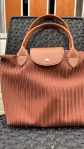 Tas Bahu Wanita Lc Medium Salur Tote Bag Wanita Waterproof Tanpa Boneka