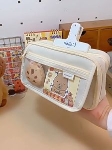 Student Pencil Case Pencil Case Capybara Capybara Pencil Box 9 Lapisan Free Doll Pendant Stationery Box Dirt-Resistant Student Boys Girls