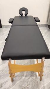 Giường vali chân gỗ cao cấp gấp gọn cho spa phun xăm tiêm filler | Giường vali chân gỗ full phụ kiện