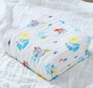 Pure Cotton Bath Towel for Babies And Children 6 Layers Muslin Wrap Newborn Baby Blanket Bathing Special Towel Soft a Class