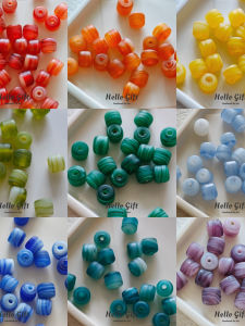 Retro Handmade Colorful Orange Green Glass Beads 10mm Stirred Pearl Loose Beads for DIY Jewelry Accessories