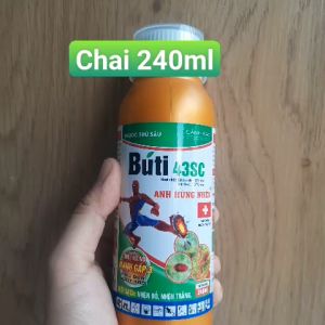 Thuốc đặc trừ nhện Buti 43SC Chai 240ml - ANH HÙNG NHỆN - Bifenazate...............43% w/w đặc trừ nhện đỏ nhện lông nhung nhện trắng DẠNG SỮA SC MÁT CÂY