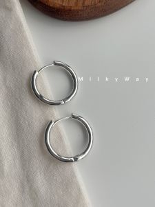 Simple round Circle Hoops Earrings Womens Fashion Jewelry Alloy Geometric Pattern Fresh out Mosquito Coil Tray Ear Clip