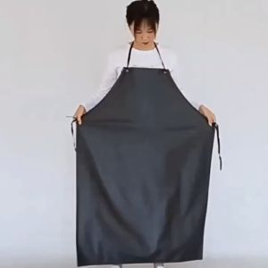 PVC Solid Color Waterproof and Oilproof Adult Apron Kitchen Restaurant Bar Weeding Work Uniform