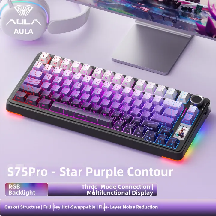 ESPORTS LIVNG MUSEUM | Triple Mode Bluetooth Digital Display F75 Gaming Mechanical Keyboard