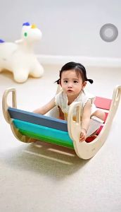 Ván thăng bằng cho bé Mideer Rainbow Wooden Climber Đồ chơi montessori