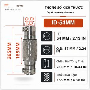 Ống Nối Mềm Bằng Thép Không Gỉ Đa Năng EPLUS Cho Ống Xả Xe Hơi Khớp Nối Giảm Thanh Kẹp Nối Ống Xả Ô Tô Dùng Để Độ Xe