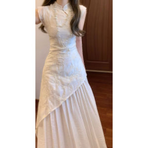 CHANGTONG | Đầm Cheongsam Nhã Nhặn Retro Dây Nịt Eo