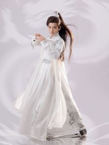 Yunshu Ji [10 FOUR SEAS] Original Han Dynasty Spring and Summer Ancient Costume Improved Martial Arts Cross Collar Suit Embroider Couple Two Colors