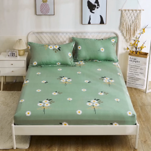 Có Sẵn | Freeship | Bộ Drap Bọc 3 Món Hoa Cúc Xanh Dễ Thương | Giao Nhanh + Giảm Khi Thêm Giỏ