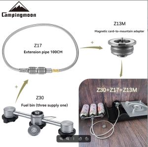 Campingmoon | CAMPINGMOON Z30 3-in-1 Butane Adapter Extension Hose Split Furnace Adapter with Gasagnetic Suction Head Connector for Camping