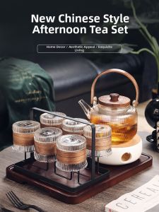 CRISTALGLASS | Health Preservation Tea Set Heatable Teapot and Cups