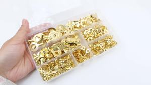 M3-M10 Copper Ring Crimp Terminals Kit Cable Lugs Wire Connectors Assortment Set Tinned Ring Terminal for Electrical Wire