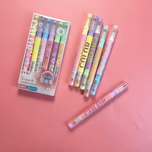 BW-A114 Highlighter Pastel 2 Sisi Isi 6pcs 12 Warna / Spidol Penanda Teks Set Alat Tulis Sekolah