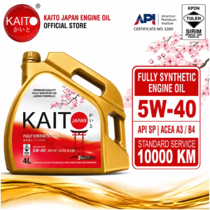 KAITO JAPAN 5W-40 Fully Synthetic Engine Oil 4L x 6 (BUY 5 FREE 1) | SIRIM | API SP | Minyak Hitam Borong