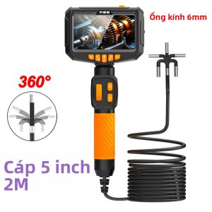 360 ° Camera Nội Soi Đường Ống Công Nghiệp 200W HD Ống Kính Đơn 6mm Màn Hình 5 Inch Dùng Cho Kiểm Tra Ô Tô