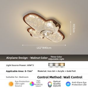 PARSA | Retro Cartoon Plane Child Room Ceiling Light Full Spectrum Eye Protection