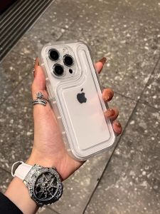 Thickened Silicone Phone Case for Apple 15Promax Full Cover Protection Dustproof Transparent Simple Design for Men And Women