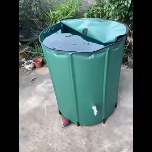 PVC Collapsible Outdoor Rainwater Collector Large‑Capacity Water Storage Tank with Tap Spigot Portable Water Container Bucket for Garden & Home Use | Ship Today