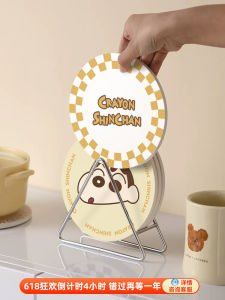 แผ่นรองแก้วเซรามิกกันร้อนลายการ์ตูนสำหรับโต๊ะทานอาหารในครัว แผ่นรองแก้วกันลื่น แผ่นรองแก้วแบบใหม่ปี 2024 ทนความร้อนสูง