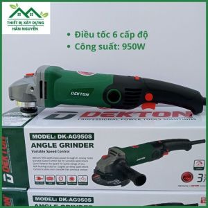 Máy cắt cầm tay Dekton DK-AG950S 950W có chỉnh tốc độcông tắc bóplưỡi 100mmmáy mài góc