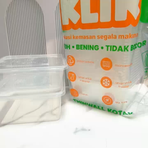 Thinwall KLIR Square 1000ml / Food Container Food Grade / Kotak Makan Plastik Persegi 25 pcs