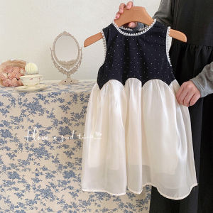 Girl Princess Dress Summer Western Style Kids Vest Pearl Skirt New Arrival Baby Birthday Dress Fairy Dress