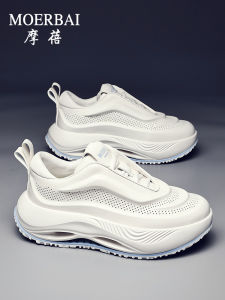 รองเท้าผู้ชายหนังแท้ ระบายอากาศได้ดี รองเท้าผู้ชายลำลอง ฤดูใบไม้ผลิ 2025 รองเท้าผู้ชายทรงหัวมน ทรงหัวมน ทรงหัวมน