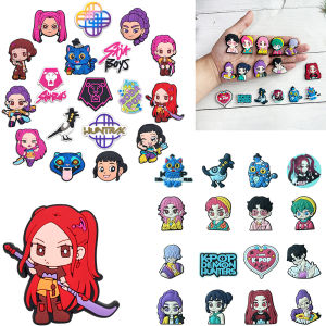 Hot sale K-POP Demon Hunter Cartoon Shoe Charms PVC DIY Shoes Decoration Sandal shoe Accessories Buckle for Kids X-mas Gifts