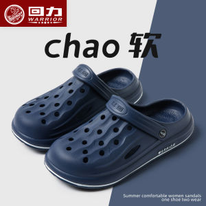 Warrior Mens Summer Anti-Slip Sandals Thick Bottom Head Cover Slippers EVA Flip Flops Outdoor Beach Shoes Breathable Casual Slip-On