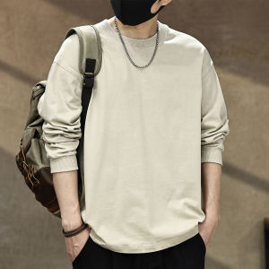 Áo Thun Dài Tay American Washed Long Sleeve Cotton Oversize Dành Cho Nam Mùa Thu Mới Về Áo Thun Cotton Thoáng Khí Cổ Tròn