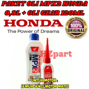 PAKET MURAH OLI MPX2 800ML+OLI GEAR GARDAN 120ML ORIGINAL AHM  HONDA MOTOR MATIC VARIO BEAT SCOOPY..