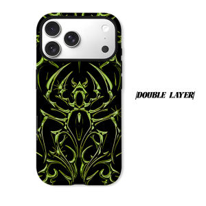Chrome Tribal Spider Phone Case for iPhone 18 17 16 15 14 13 12 11 Air Pro Max Plus Double-layer Cover