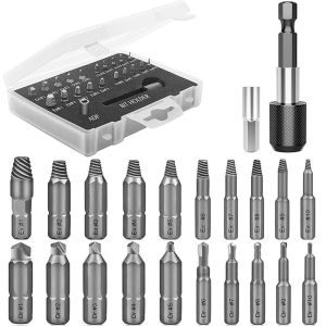 22Pcs Broken Screw Extractor Remover Drill Bits Set Easy Out Damaged Stripped High Speed Steel Drill Bits Repair Tool Kit ﻿