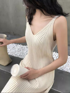 Slimming Stylish Elegant European Style Knitted Summer Dress