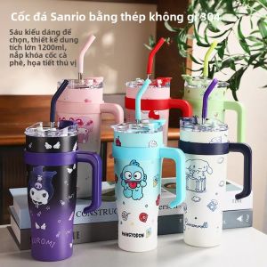 Cốc Tay Hello Kitty Ice Dominator Cỡ Lớn Bằng Thép Không Gỉ 304 Cốc Giữ Nhiệt Cốc Đựng Đồ Ăn Nhẹ Cốc Đựng Đồ Ăn Nhẹ