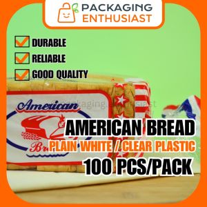 TASTY AMERICAN Bread Plastic WHITE / CLEAR (100 PCS/PACK)