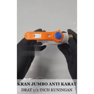 Kran Jumbo PVC PRR 1/2 3/4 inch Keran Air Tembok Drat Kuningan Engkol