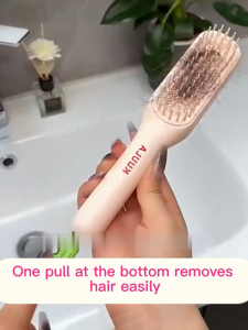 One-Pull Cleaning Hair Comb Scalp Massage Brush Anti-Static Retractable Hair Comb Women Curly Straight Thick Hair伸缩按摩梳