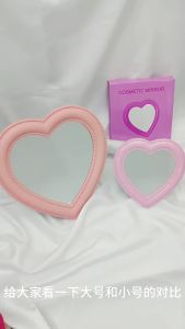 Ins style Heart Shape Mirror Makeup Mirror Web Celebrity Cosmetic Mirror Portable Desktop Mirror