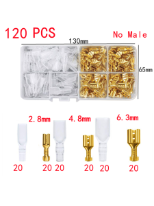 120pcs Box-PackedGold/Silver Crimp TerminalFemale 2.8/4.8/6.3mm No MaleWire ConnectorElectrical Terminals