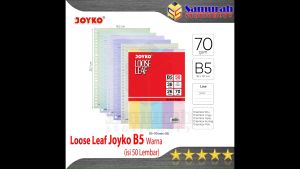 Loose Leaf Joyko B5 - 104 Mix Color / Kertas Ukuran B5-104 26 lubang Bergaris / isi Binder File B5 isi 50 Lembar 5 Warna Campur