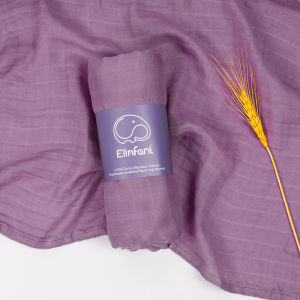 Elinfant Solid Color 120x110cm Bamboo Cotton Baby Muslin Swaddle Blanket Cute Soft Print Baby Towel Wrap