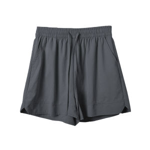 YAYANGREN | Quần short thể thao màu xám nhanh khô mùa hè mỏng rộng rãi thường ngày quần dài năm điểm Mountain Brown cho nữ