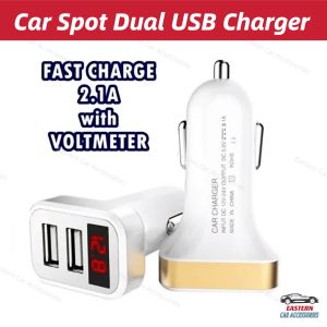 Car Spot Dual USB Charger 2.1A 5V Car Battery Volt Voltage Voltmeter Meter Fon Lightter Head