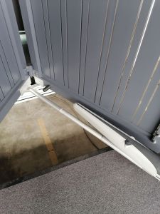 Convert your Rollers Folding Gate using Trackless Folding Gate Kit rm1300* ( free installation ) no need to change gate or replace damaged rollers jumping off track and solves misalignment problems.