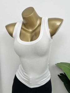 Áo Ba Lỗ Không Tay Cổ Chữ U Gợi Cảm Ôm Vừa Vặn Che Khuyết Điểm Áo Vest Mùa Hè Cho Nữ Chất Liệu Polyester Ngắn