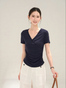 HTMEME | Retro Slim Fit V-neck Short Sleeve Tee